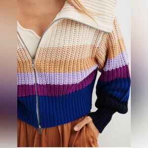 Aerie Cropped Double Zip Cardigan